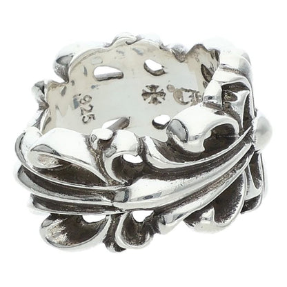 Chrome Hearts Double Floral Cross Silver Ring Size ONE SIZE