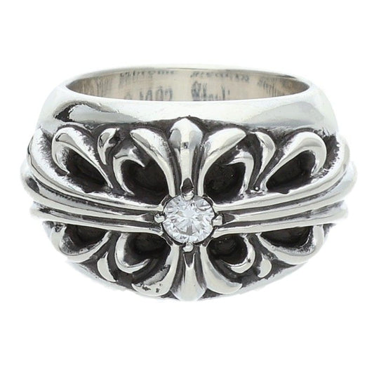 Chrome Hearts FLRL CRS 1DIA Silver Ring Size ONE SIZE