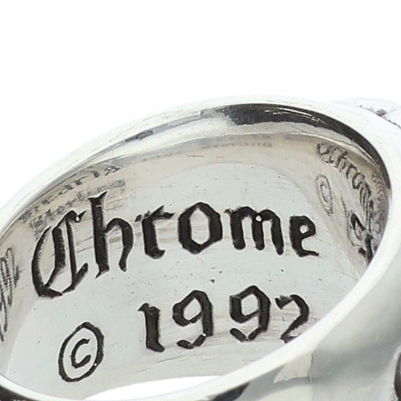 Chrome Hearts FLRL CRS 1DIA Silver Ring Size US 4.5