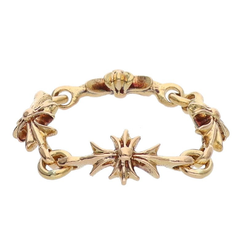 Chrome Hearts 22K TNY E CH PLS Gold Ring Size US 7