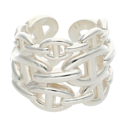 HERMES Chaine d'Ancre Enchainee GM Silver Ring Size ONE SIZE