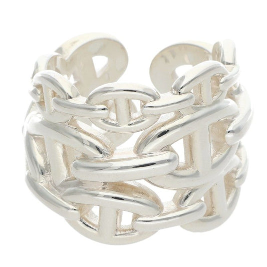 HERMES Chaine d'Ancre Enchainee GM Silver Ring Size ONE SIZE