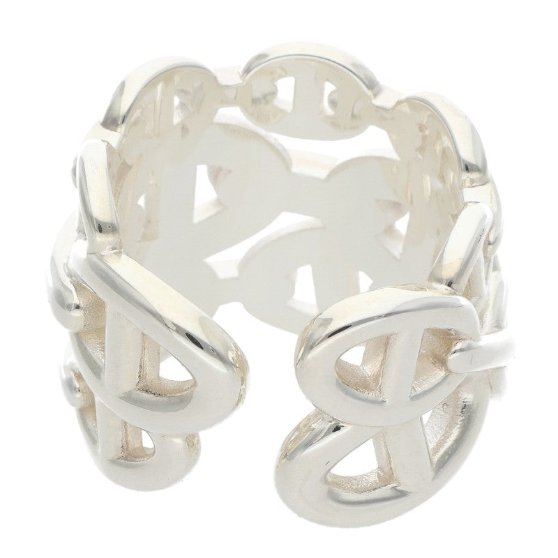 HERMES Chaine d'Ancre Enchainee GM Silver Ring Size ONE SIZE