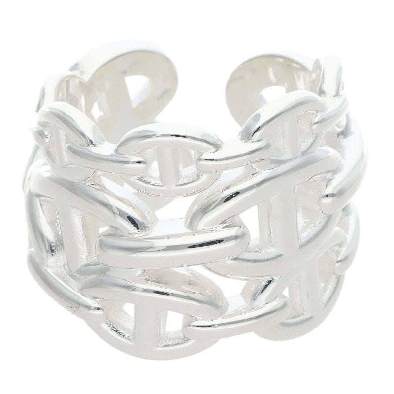 HERMES Chaine d'Ancre Enchainee GM Silver Ring Size ONE SIZE