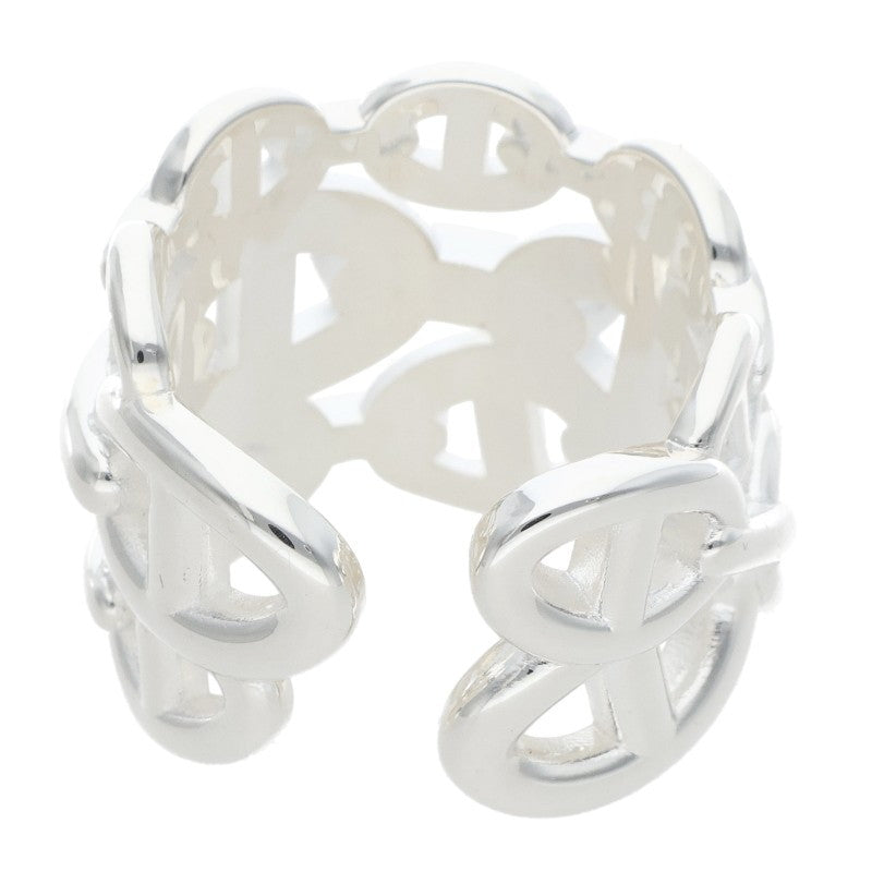 HERMES Chaine d'Ancre Enchainee GM Silver Ring Size ONE SIZE