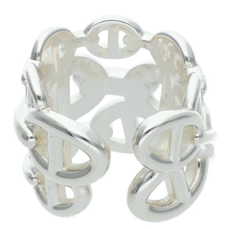 HERMES Chaine d'Ancre Enchainee GM Silver Ring Size ONE SIZE