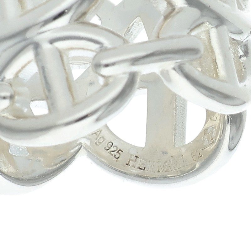 HERMES Chaine d'Ancre Enchainee GM Silver Ring Size ONE SIZE