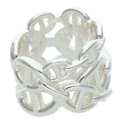 HERMES Chaine d'Ancre Enchainee GM Silver Ring Size ONE SIZE