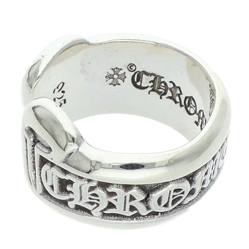 Chrome Hearts Small Scroll Label Silver Ring Size ONE SIZE