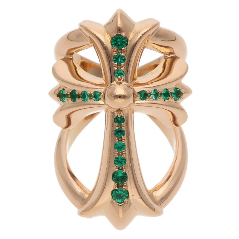 Chrome Hearts 22K Infinity CH Emerald Ring Size ONE SIZE