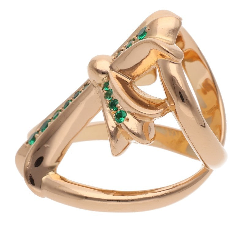 Chrome Hearts 22K Infinity CH Emerald Ring Size ONE SIZE