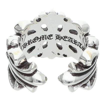 Chrome Hearts Double Floral Cross Silver Ring Size ONE SIZE