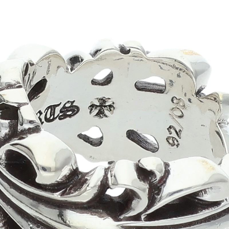 Chrome Hearts Double Floral Cross Silver Ring Size ONE SIZE