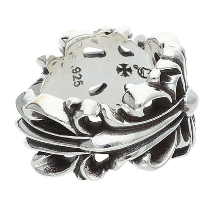 Chrome Hearts Double Floral Cross Silver Ring Size ONE SIZE