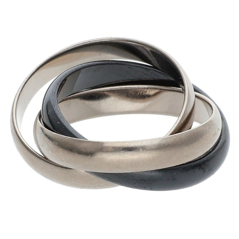 Cartier Trinity K18 White Gold Ceramic Ring Size ONE SIZE