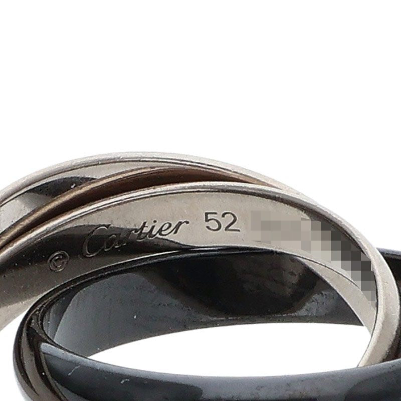 Cartier Trinity K18 White Gold Ceramic Ring Size ONE SIZE