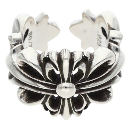 Chrome Hearts Double Floral Cross Silver Ring Size ONE SIZE