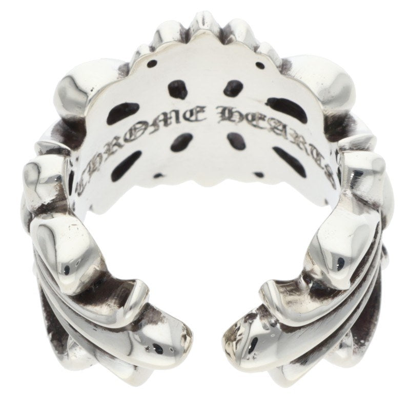 Chrome Hearts Double Floral Cross Silver Ring Size ONE SIZE