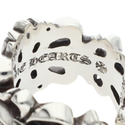 Chrome Hearts Double Floral Cross Silver Ring Size ONE SIZE