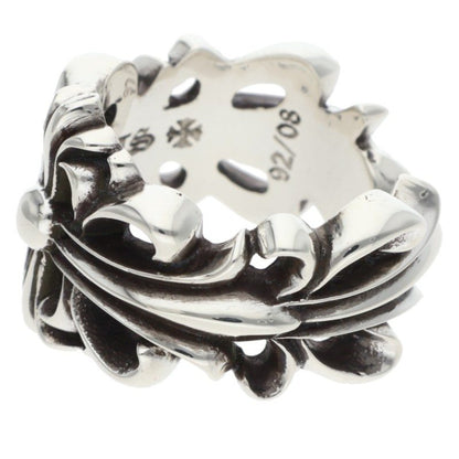 Chrome Hearts Double Floral Cross Silver Ring Size ONE SIZE