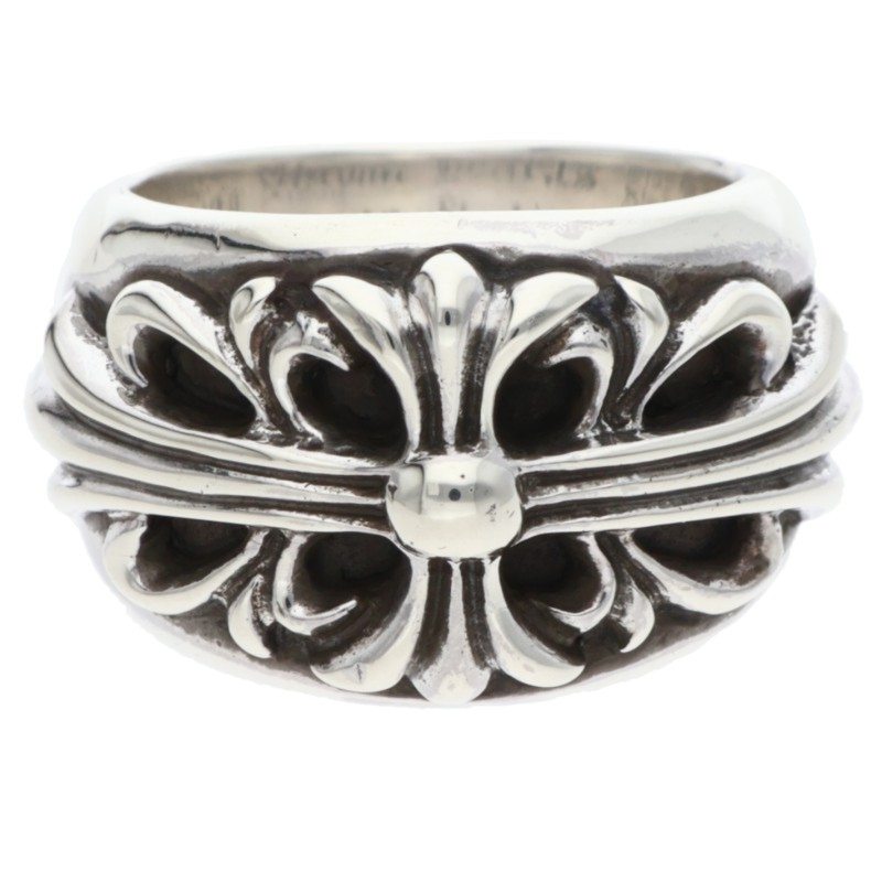 Chrome Hearts Floral Cross Silver Ring Size US 4.5