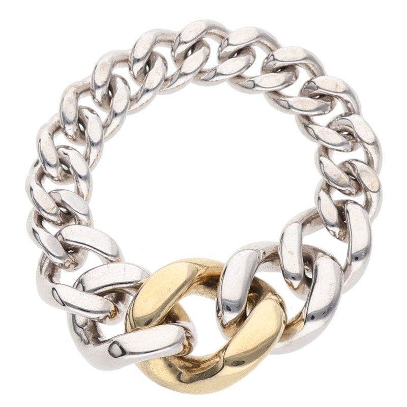 TOM WOOD 925 Dean Band Duo Gold Combo Ring Size 15.5
