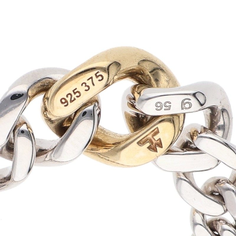 TOM WOOD 925 Dean Band Duo Gold Combo Ring Size 15.5