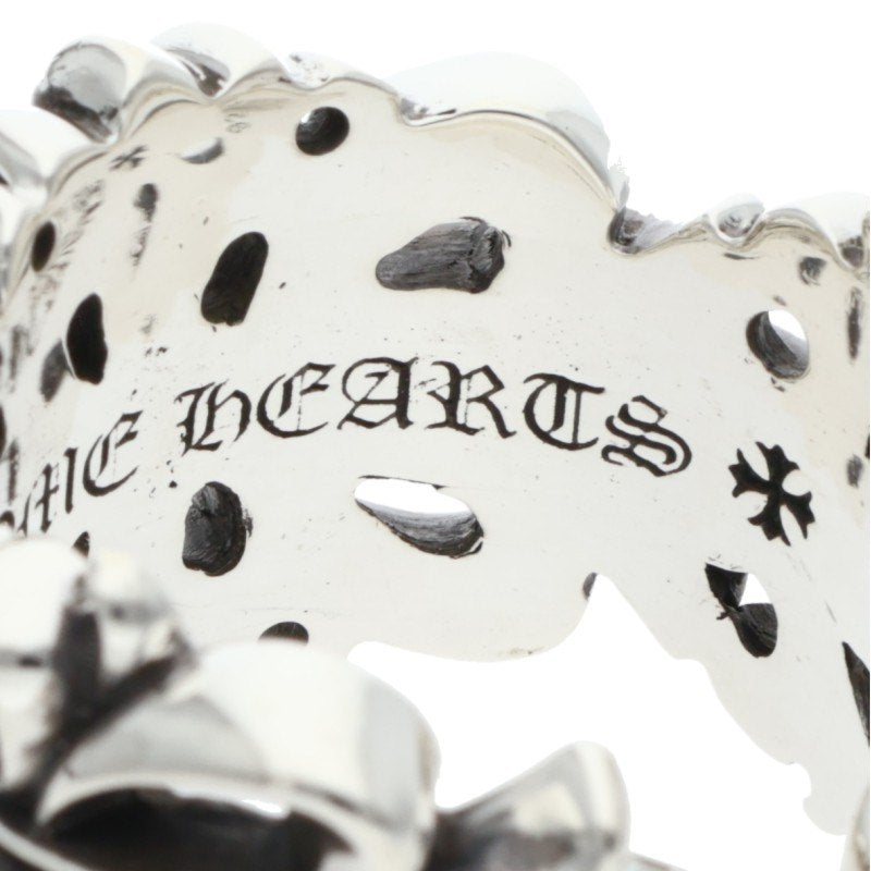 Chrome Hearts Double Floral Cross Silver Ring Size US 11