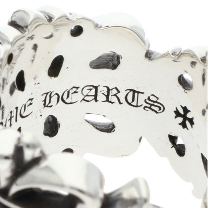 Chrome Hearts Double Floral Cross Silver Ring Size US 11