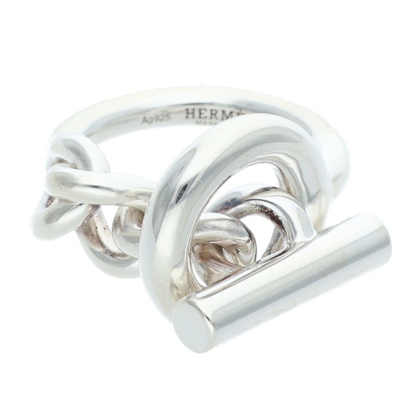 HERMES Croisette Silver Ring Size ONE SIZE