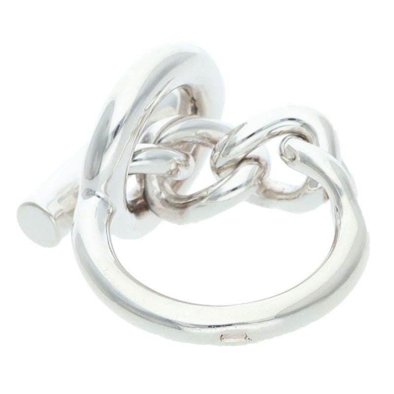 HERMES Croisette Silver Ring Size ONE SIZE