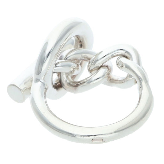 HERMES Croisette Silver Ring Size ONE SIZE