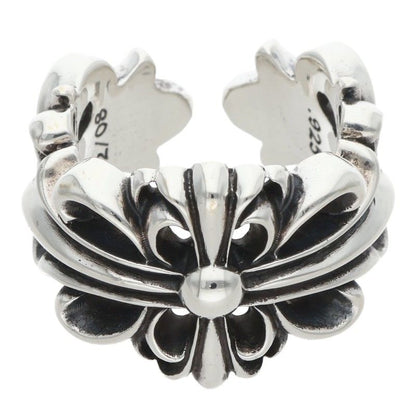 Chrome Hearts DBL FLRL CRS Silver Ring Size ONE SIZE