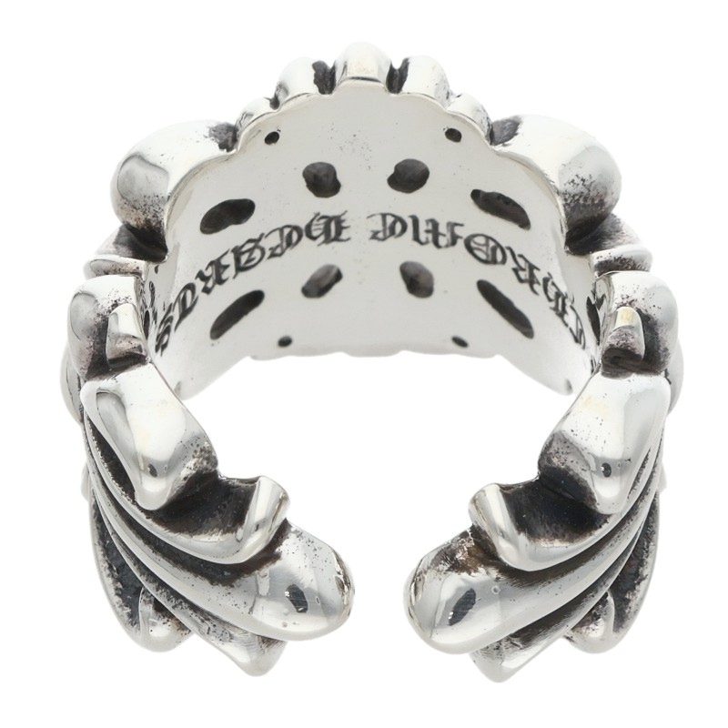 Chrome Hearts DBL FLRL CRS Silver Ring Size ONE SIZE