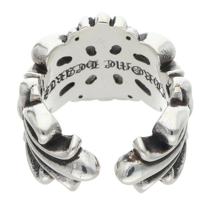Chrome Hearts DBL FLRL CRS Silver Ring Size ONE SIZE