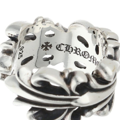 Chrome Hearts DBL FLRL CRS Silver Ring Size ONE SIZE