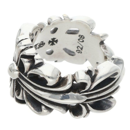 Chrome Hearts DBL FLRL CRS Silver Ring Size ONE SIZE