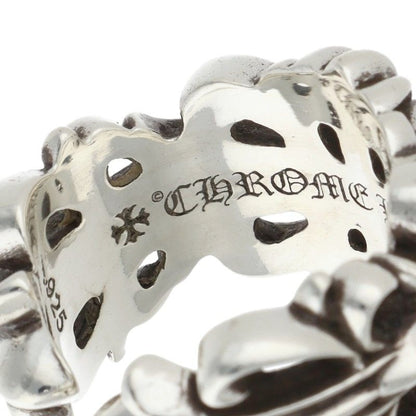Chrome Hearts DBL FLRL CRS Silver Ring Size ONE SIZE