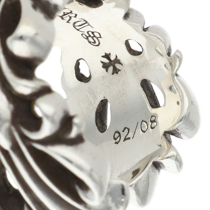 Chrome Hearts DBL FLRL CRS Silver Ring Size ONE SIZE