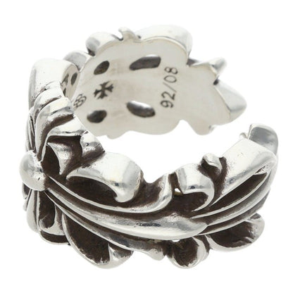 Chrome Hearts DBL FLRL CRS Silver Ring Size ONE SIZE