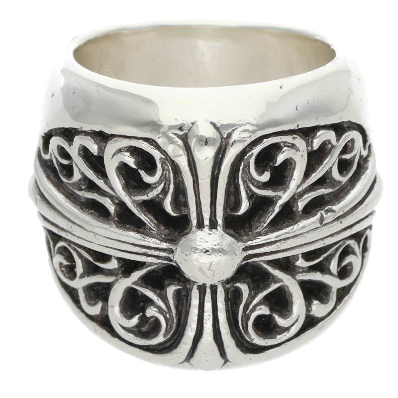 Chrome Hearts CLASSIC OVAL Cross Silver Ring Size US 9