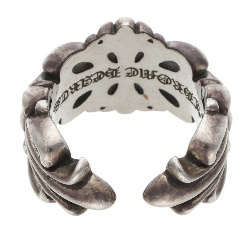 Chrome Hearts Double Floral Cross Silver Ring Size ONE SIZE