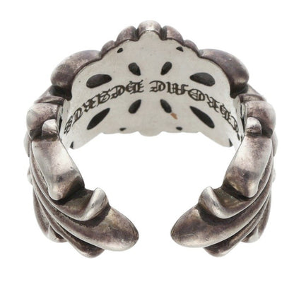 Chrome Hearts Double Floral Cross Silver Ring Size ONE SIZE