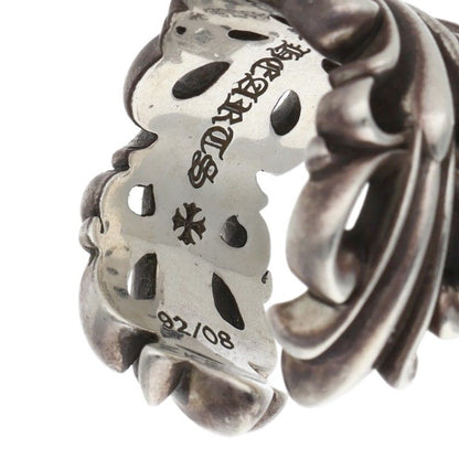 Chrome Hearts Double Floral Cross Silver Ring Size ONE SIZE