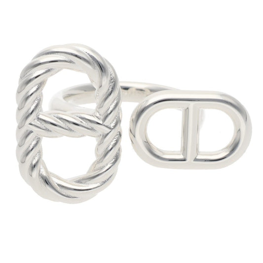 HERMES Chaine d'Ancre Alea II Silver Ring Size ONE SIZE