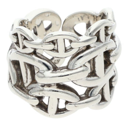 HERMES Chaine d'Ancre Enchainee GM Silver Ring Size ONE SIZE