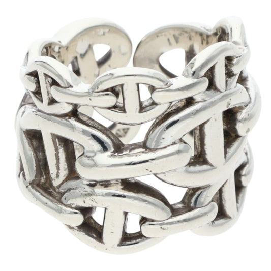 HERMES Chaine d'Ancre Enchainee GM Silver Ring Size ONE SIZE