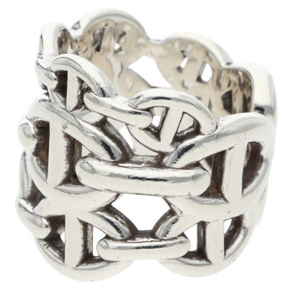 HERMES Chaine d'Ancre Enchainee GM Silver Ring Size ONE SIZE