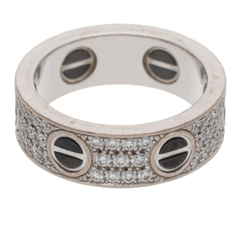 Cartier LOVE K18WG Diamond Ceramic Ring Size ONE SIZE