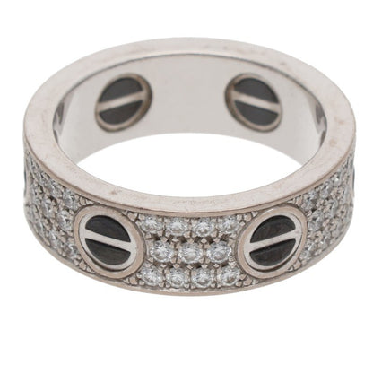 Cartier LOVE K18WG Diamond Ceramic Ring Size ONE SIZE